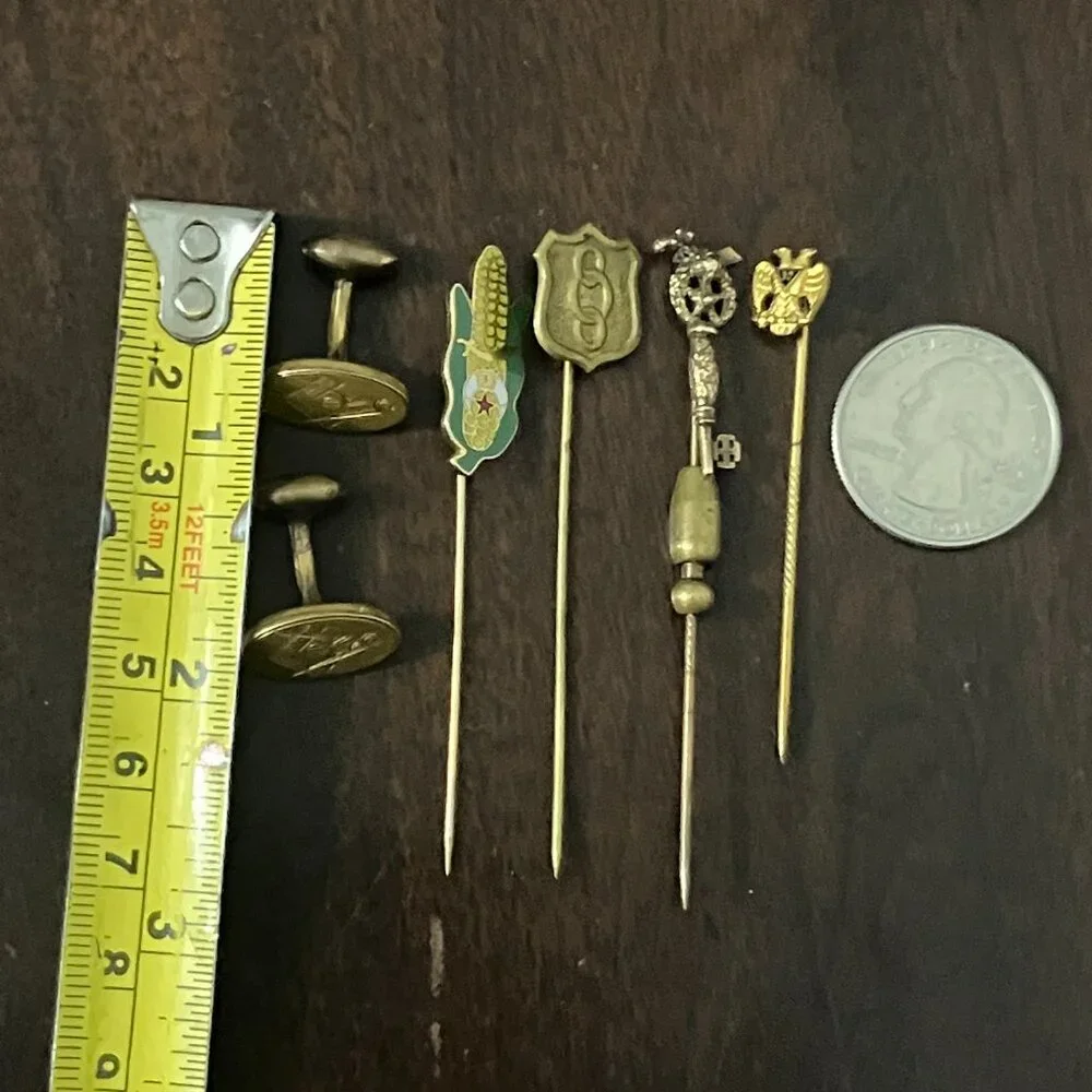 Antique & Vintage Masonic Shriner Jewelry Lot Cufflinks Stick Pin 32 Odd Fellows